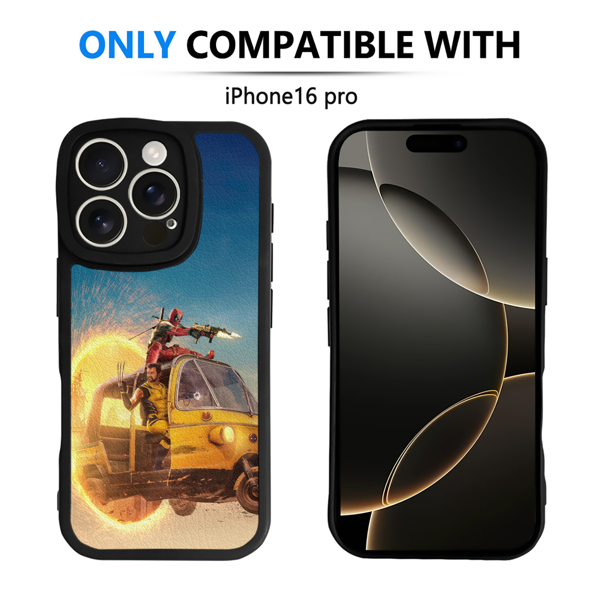 （画像用） Deadpool デッドプール 【iPhone 16シリーズ対応】シリコンスマホケース（レザー調） 材質：シリコン